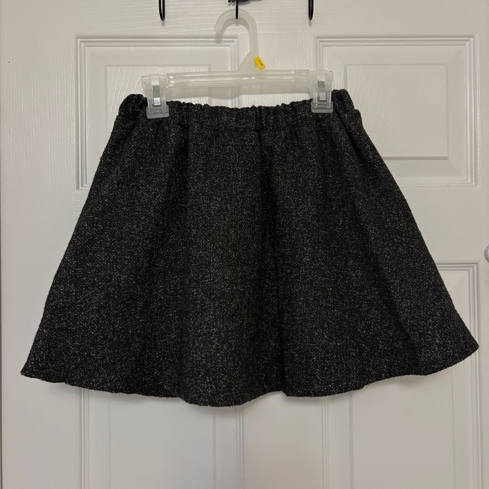 Dark Grey wool-like/thick textured Circle & Skater Mini Skirt Winter